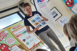Campaign Manager Kate Fortnam leading a children's educational activity