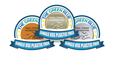 The Green Blue / Final Straw Foundation Single Use Plastic Free accreditation badges