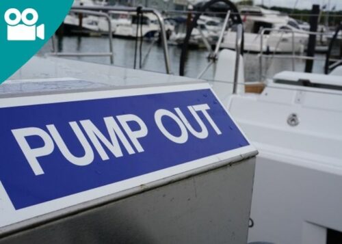 A pump-out sign