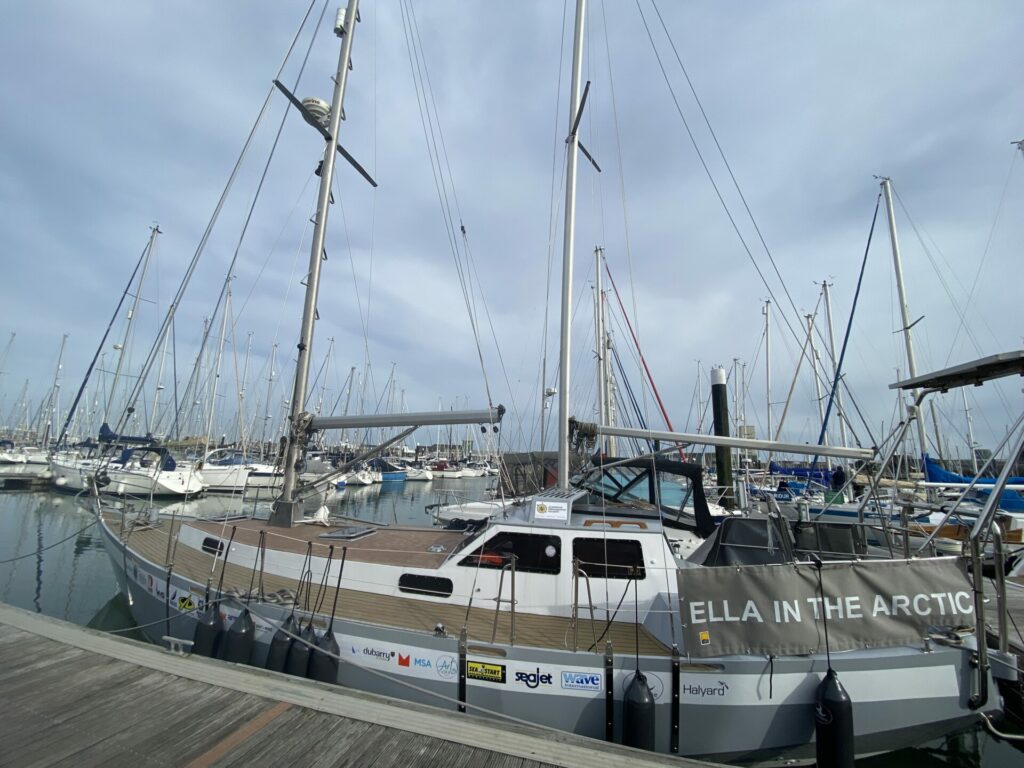 Ella's boat moored