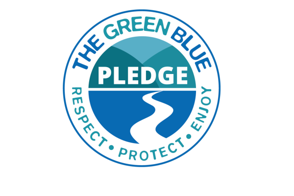The Green Blue Boating Pledge logo on a white background